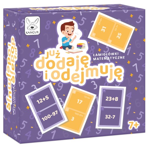 Widok zestawu 36 kart gry edukacyjnej Już dodaję i odejmuję do nauki dodawania i odejmowania