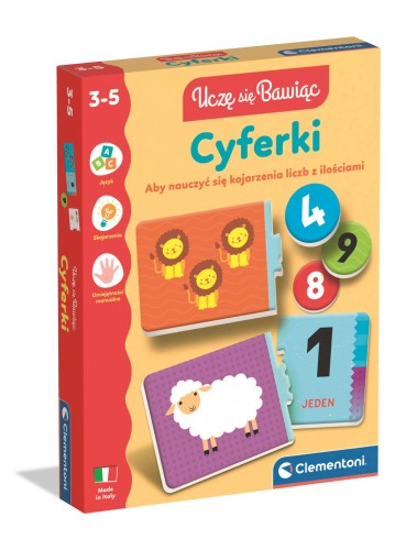 Gra edukacyjna Uczę się Bawiąc Cyferki Clementoni z kolorowymi elementami dla dzieci 3-5 lat