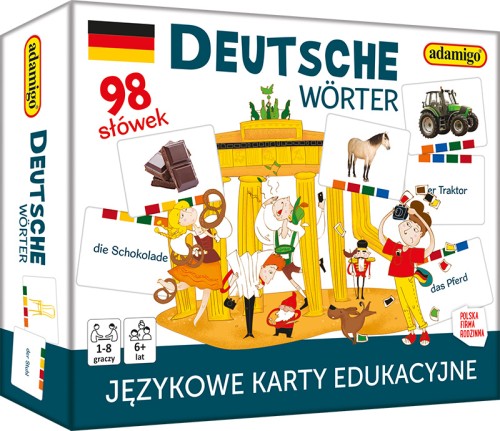Karty edukacyjne Deutsche Wörter do nauki niemieckiego od ADAMIGO w formacie 122x150 mm