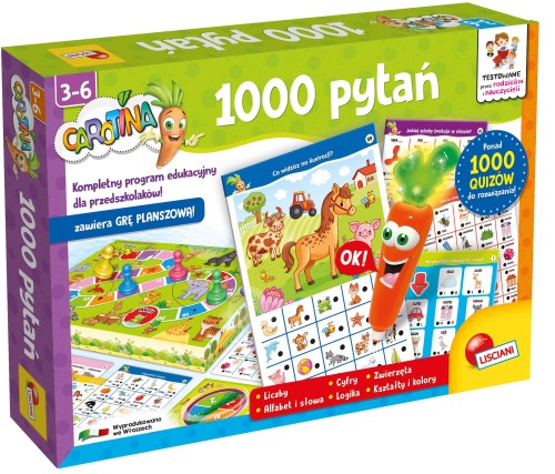 Interaktywna gra edukacyjna Lisciani Carotina 1000 Pytań dla dzieci 3-6 lat