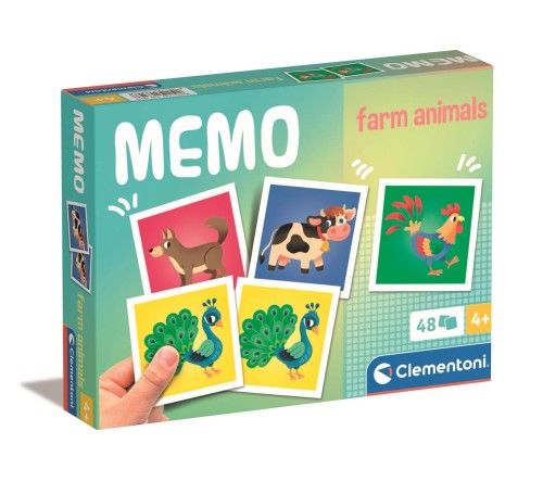 Memo Zwierzątka na Farmie gra pamięciowa Clementoni 48 kart 150x200 mm