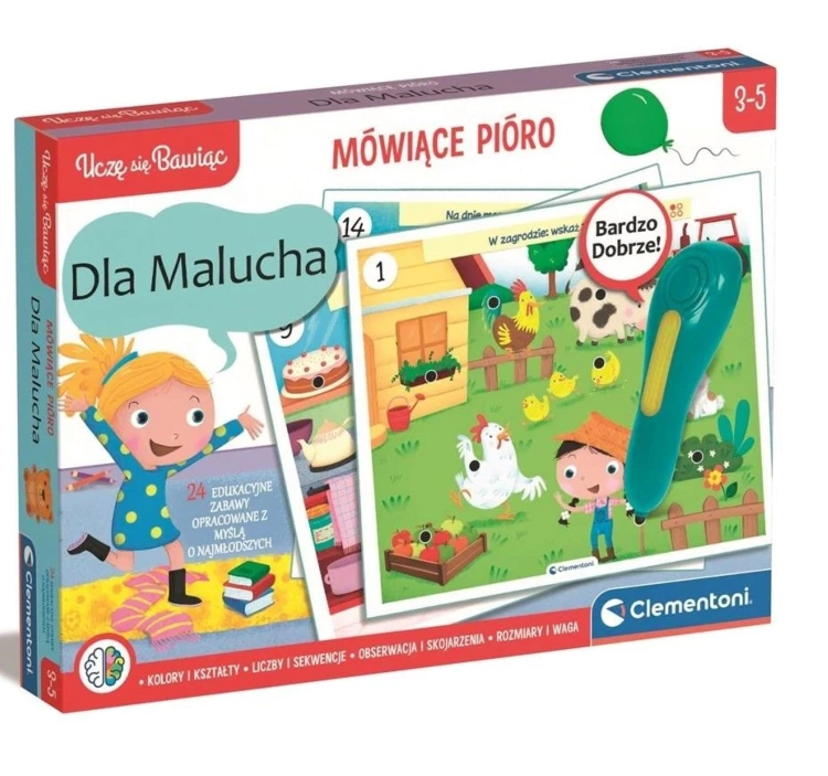 Mówiące Pióro 500 Pytań dla Malucha Clementoni – interaktywna gra edukacyjna dla dzieci od 3 lat