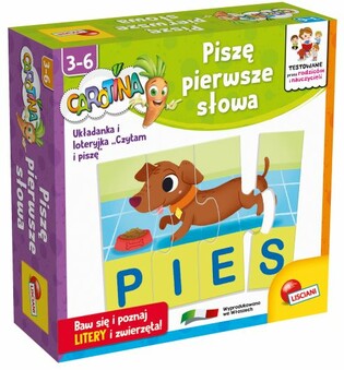 Lisciani Carotina Piszę Pierwsze Słowa - edukacyjna układanka dla dzieci 3-6 lat z elementami puzzli