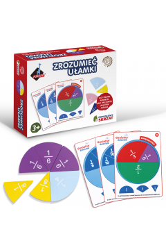 Drewniana pomoc edukacyjna Pomysłowy Skrzat Zrozumieć Ułamki ASKATO z kolorowymi płytkami ułamków