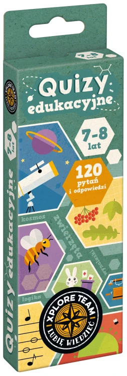 Okładka książeczki Xplore Team Quizy edukacyjne 7–8 lat wydawnictwa Bright Junior Media z serii CzuCzu
