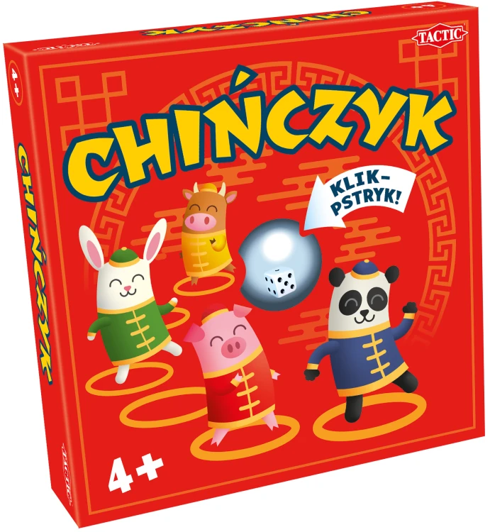 Chińczyk klasyczna gra planszowa TACTIC GAMES z planszą 275x275 mm i kolorowymi pionkami