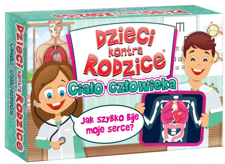 Rodzinna gra edukacyjna Dzieci kontra Rodzice Ciało Człowieka w pudełku KANGUR