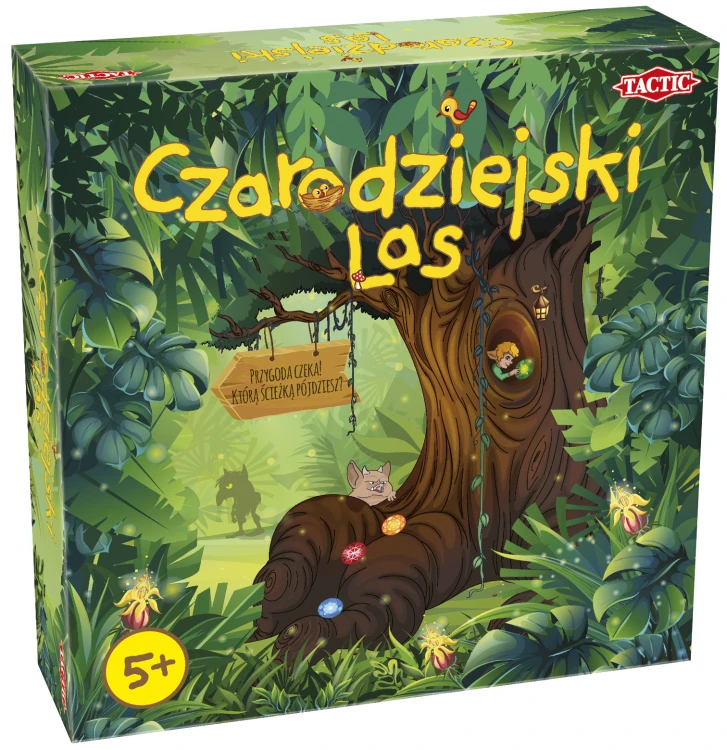 Rodzinna gra planszowa Czarodziejski Las TACTIC GAMES z planszą i pionkami na białym tle