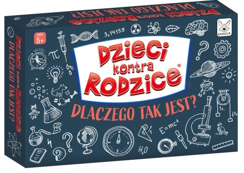 Rodzinna gra edukacyjna Dzieci kontra Rodzice – pudełko i karty KANGUR