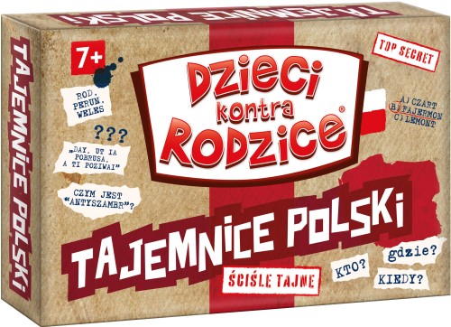 Rodzinna gra edukacyjna Dzieci kontra Rodzice Tajemnice Polski KANGUR z kartami pytań