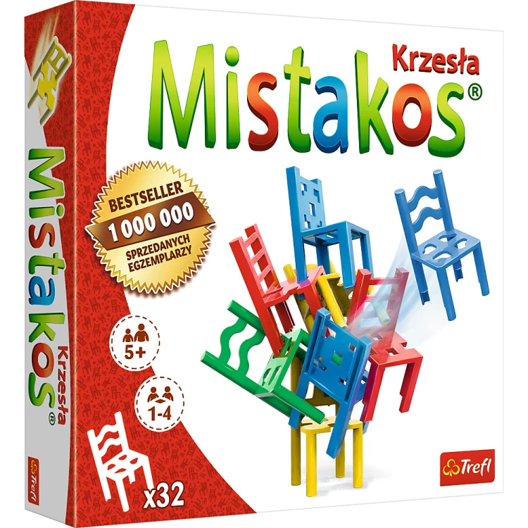 Mistakos Krzesła 4-osobowe Trefl PAP – zestaw 32 krzesełek do gry zręcznościowej