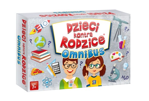 Rodzinna gra quizowa Dzieci kontra Rodzice Omnibus z kartami i pudełkiem KANGUR