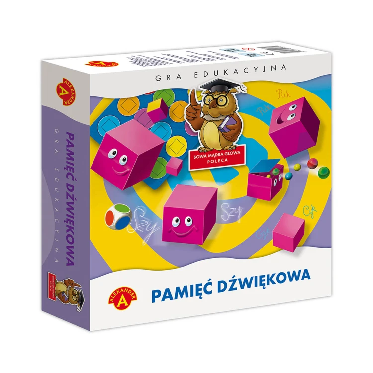 Gra edukacyjna Pamięć Dźwiękowa Alexander z 16 klockami dźwiękowymi wspiera pamięć słuchową i koncentrację
