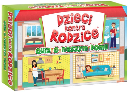 Rodzinna gra karciana Dzieci kontra Rodzice Quiz o naszym domu marki KANGUR z 208 pytaniami