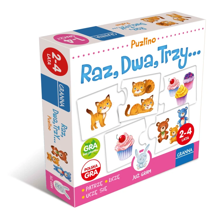 Zestaw 12 par puzzli edukacyjnych Raz, Dwa, Trzy - szczegółowy widok elementów