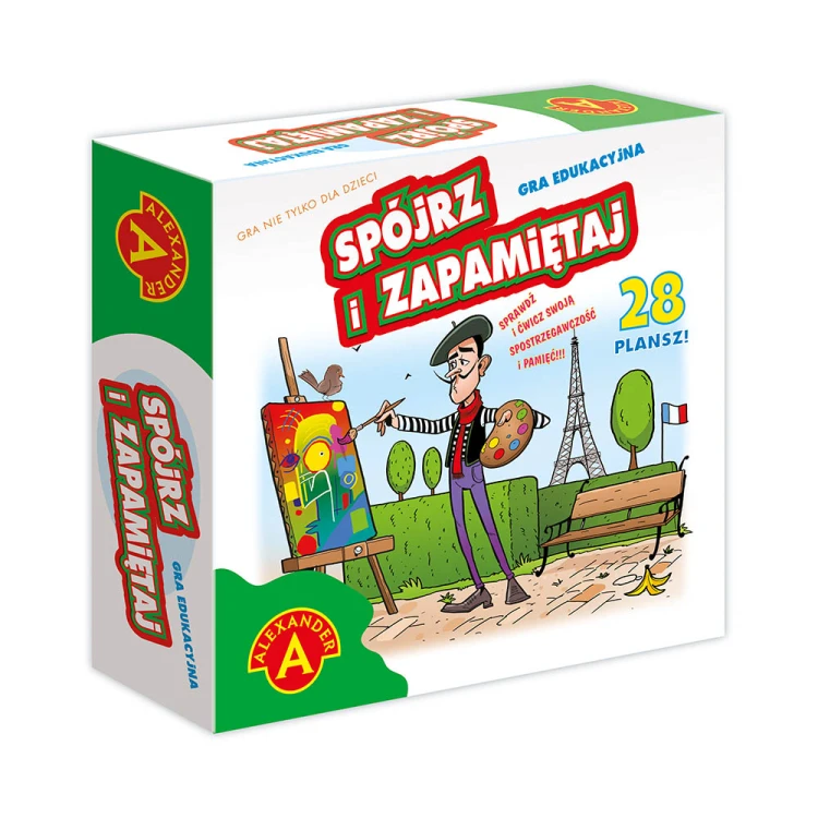 Elementy gry Spójrz i Zapamiętaj ALEXANDER GRY: tabliczki odpowiedzi i klepsydra