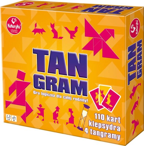 Tangram logiczna gra edukacyjna KUKURYKU z 4 zestawami i 110 kartami do układania