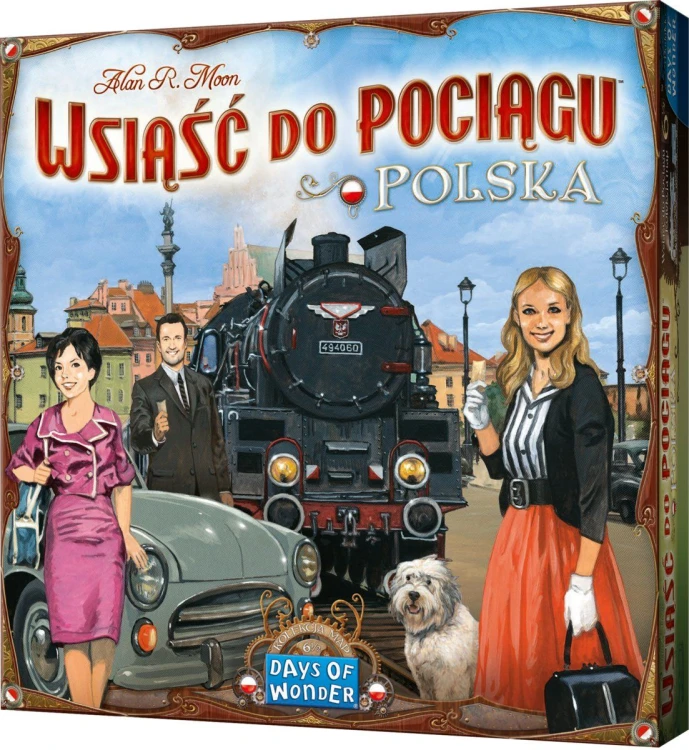 Plansza gry Wsiąść do Pociągu Kolekcja Map 6.5 Polska z widokiem na trasę kolejową i miasta