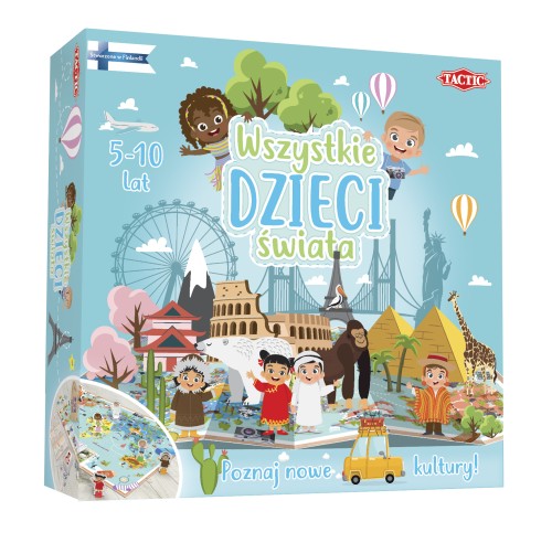 Wszystkie Dzieci Świata gra planszowa TACTIC GAMES - pudełko z ilustracją dzieci z różnych kultur
