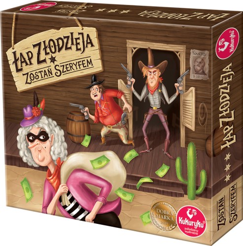 Rodzinna gra logiczna Łap Złodzieja KUKURYKU - plansza i karty