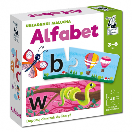 Układanki Malucha Alfabet – kolorowe puzzle edukacyjne Edgard PAP dla dzieci 3–6 lat
