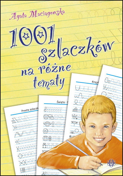 Okładka książki 1001 szlaczków na różne tematy wydawnictwa HARMONIA, format 292x205x4 mm, ćwiczenia grafomotoryczne dla dzieci