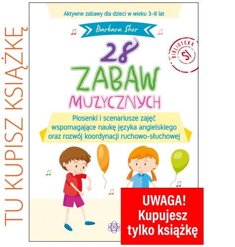 Okładka książki 28 zabaw muzycznych HARMONIA z piosenkami dla dzieci 3–8 lat