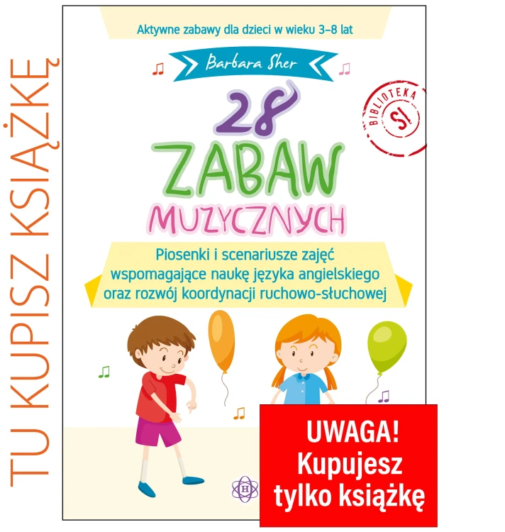 Okładka książki 28 zabaw muzycznych HARMONIA z piosenkami dla dzieci 3–8 lat