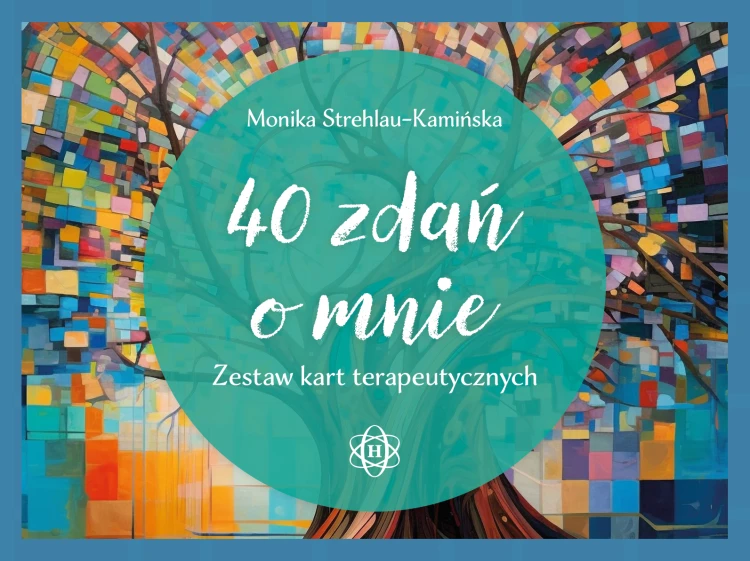 Zestaw 40 kart terapeutycznych 40 zdań o mnie wydawnictwa Harmonia podręczniki, widok okładki i grafiki na karcie