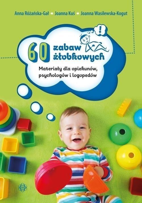 Okładka książki 60 zabaw żłobkowych wydawnictwa HARMONIA przedstawiająca ilustrację dzieci podczas zabawy w żłobku