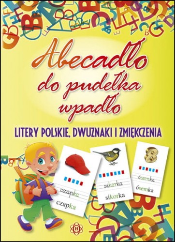 Abecadło do pudełka wpadło HARMONIA - karty edukacyjne z literami polskimi, dwuznakami i zmiękczeniami