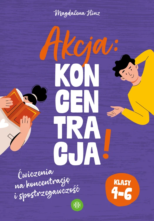 Okładka zeszytu ćwiczeń Akcja: koncentracja! dla uczniów klas 4–6 od Harmonia podręczniki