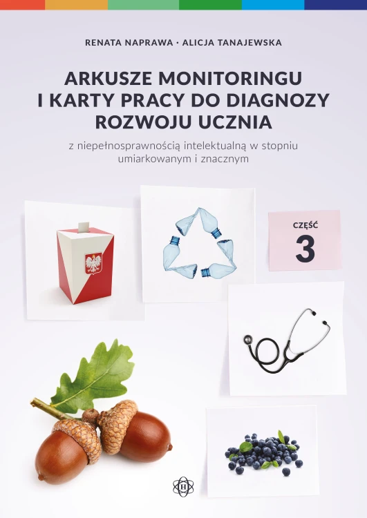 Okładka zestawu arkuszy monitoringu i kart pracy do diagnozy rozwoju ucznia z niepełnosprawnością intelektualną – Harmonia podręczniki