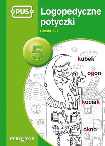 Okładka książki Logopedyczne potyczki 5 Głoski K-G z serii wydawnictwa EPIDEIXIS, format 235x165x1 mm