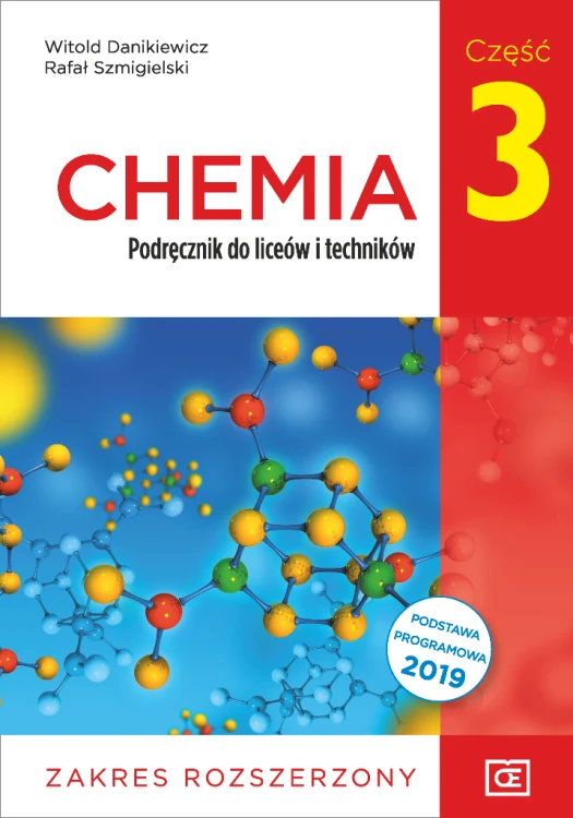 Okładka podręcznika chemii rozszerzonej dla klasy 3 liceów i techników wydawnictwa Pazdro, format 235x165x2 mm