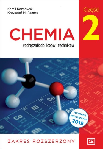 Podręcznik chemii dla klasy 2 liceów i techników Pazdro, widok okładki formatu 235x165x3 mm