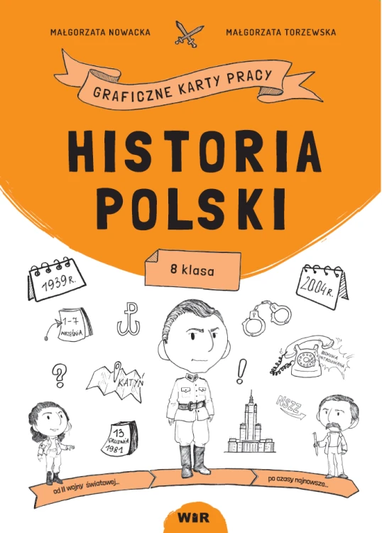 Zestaw graficznych kart pracy Historia Polski dla klasy 8 od wydawnictwa Wir (T) w formacie 305x220 mm