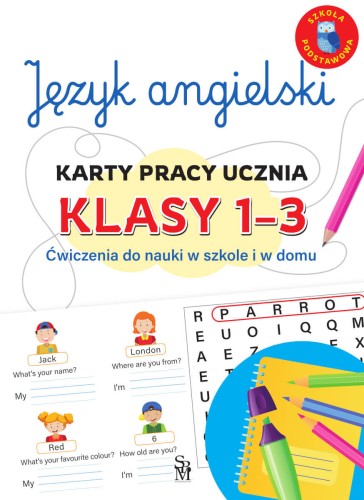 Zestaw kart pracy do języka angielskiego dla klas 1–3 SBM w formacie 283x206x1 mm, widok okładki