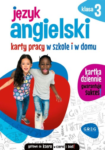 Okładka kart pracy do języka angielskiego dla klasy 3 szkoły podstawowej wydawnictwa GREG