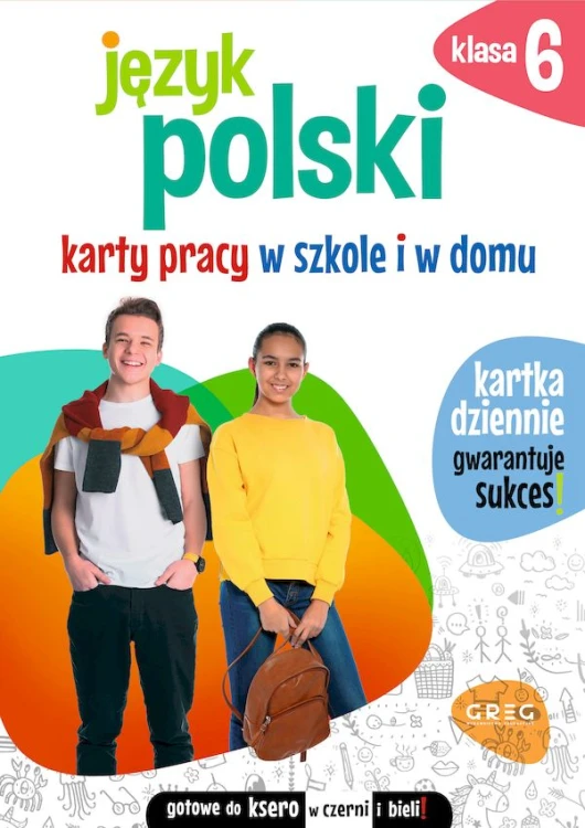 Język polski karty pracy klasa 6 GREG - okładka edukacyjnej publikacji dla uczniów