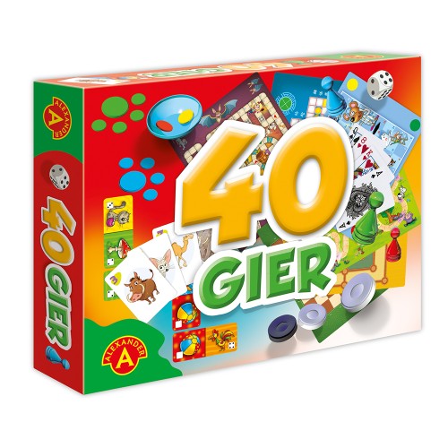 Elementy zestawu 40 Gier – plansze i pionki ALEXANDER GRY