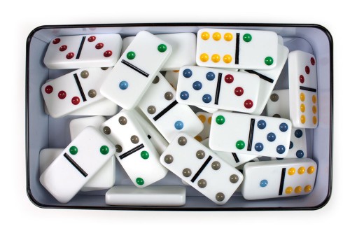 Zestaw kostek domino Double Six TACTIC GAMES z widocznym układem oczek