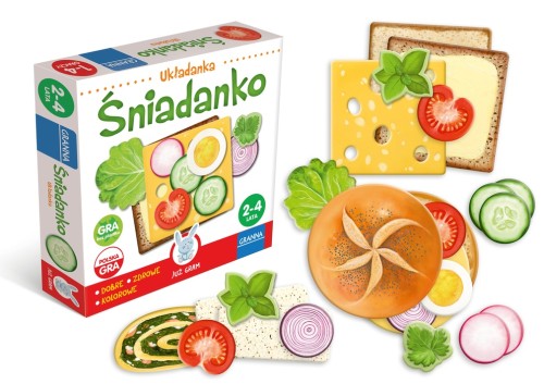 Edukacyjna układanka Śniadanko marki GRANNA z kolorowymi elementami jedzenia