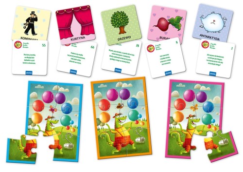 Plansze do zaznaczania odpowiedzi w grze edukacyjnej Zagadki Smoka Obiboka Zielone GRANNA