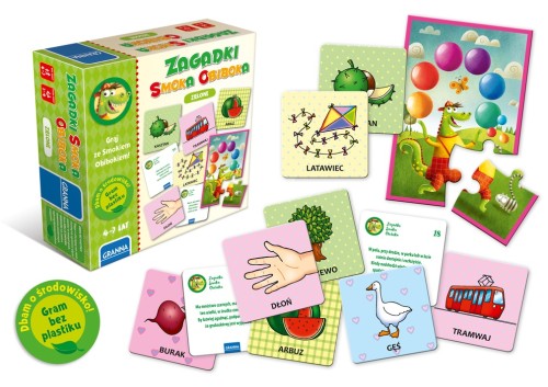 Zagadki Smoka Obiboka Zielone – edukacyjna gra dla dzieci 4-7 lat wydawnictwa GRANNA