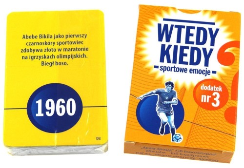Karty dodatku Wtedy Kiedy Sportowe Emocje o sportowych wydarzeniach, format 90x60 mm