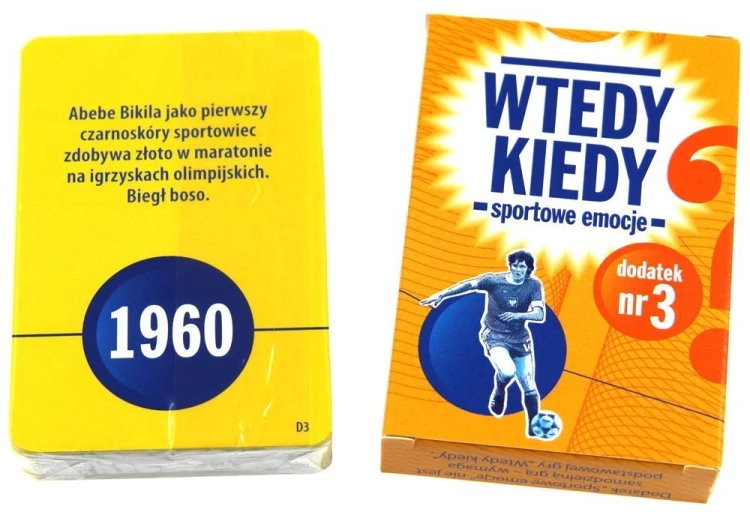 Karty dodatku Wtedy Kiedy Sportowe Emocje o sportowych wydarzeniach, format 90x60 mm