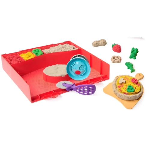 Kolorowy piasek kinetyczny SquishPizza z akcesoriami do modelowania pizzy Spin Master