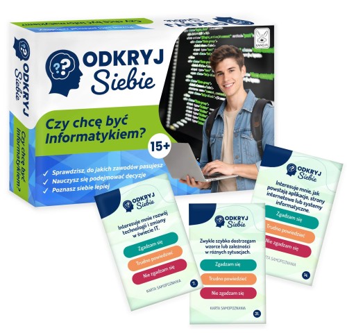 Gra edukacyjna Odkryj Siebie. Czy chcę być Informatykiem? KANGUR, format 115x175 mm