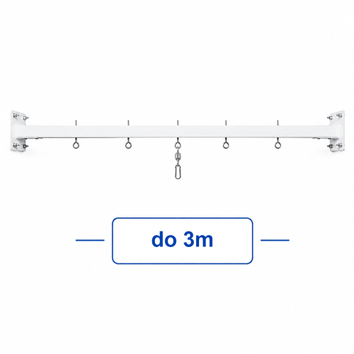Belka podsufitowa - podwiesie podsufitowe do podwieszania sprzętów integracji sensorycznej do 3m paktoo pl.png